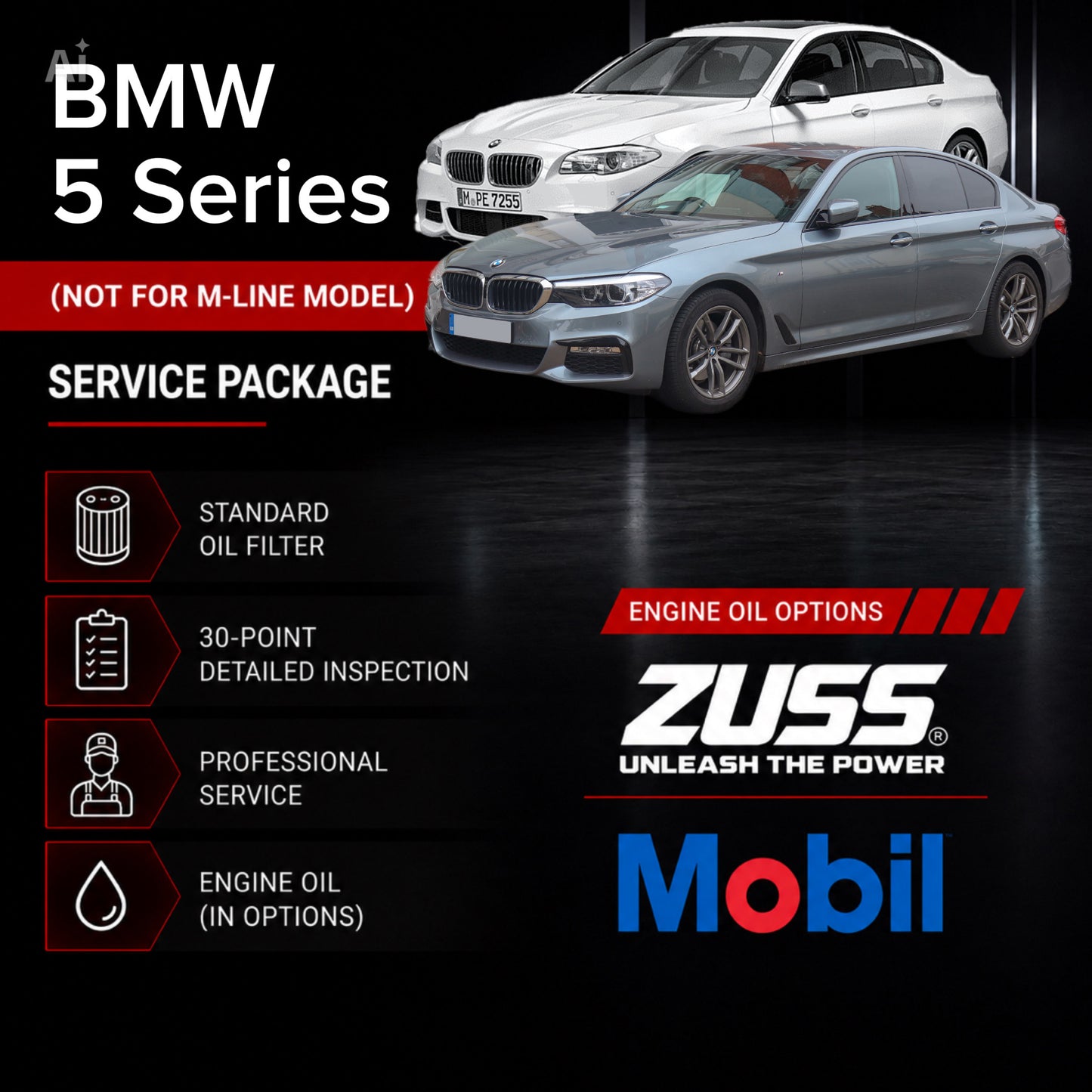 BMW 5 Series Engine Oil Service Package - Include Oil Filter & Labour Fee