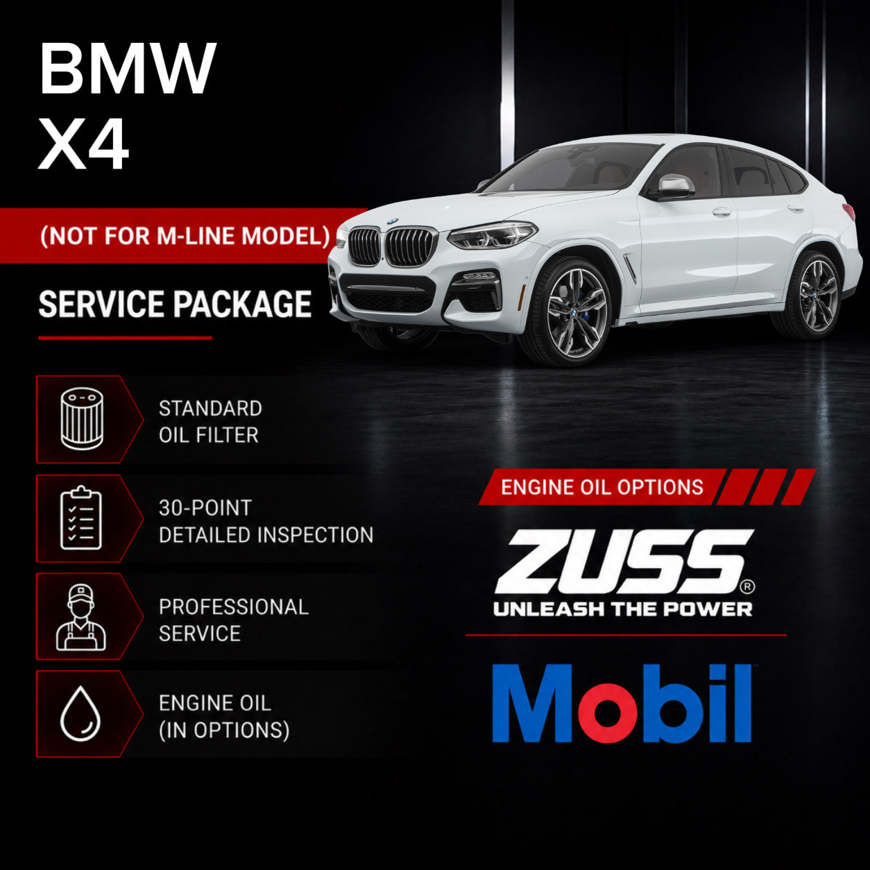 BMW X4 Engine Oil Service Package - Include Oil Filter & Labour Fee