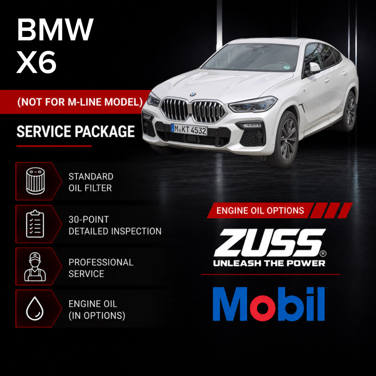 BMW X6 Engine Oil Service Package - Include Oil Filter & Labour Fee