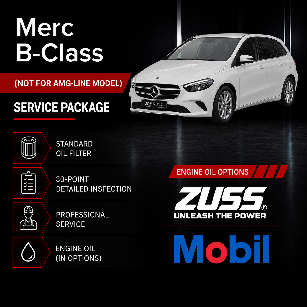 Merc B-Class Engine Oil Service Package - Include Oil Filter & Labour Fee