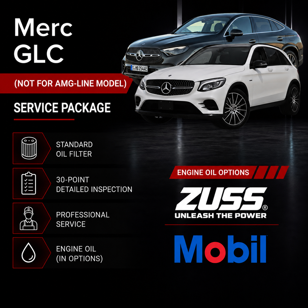 Merc GLC Engine Oil Service Package - Include Oil Filter & Labour Fee