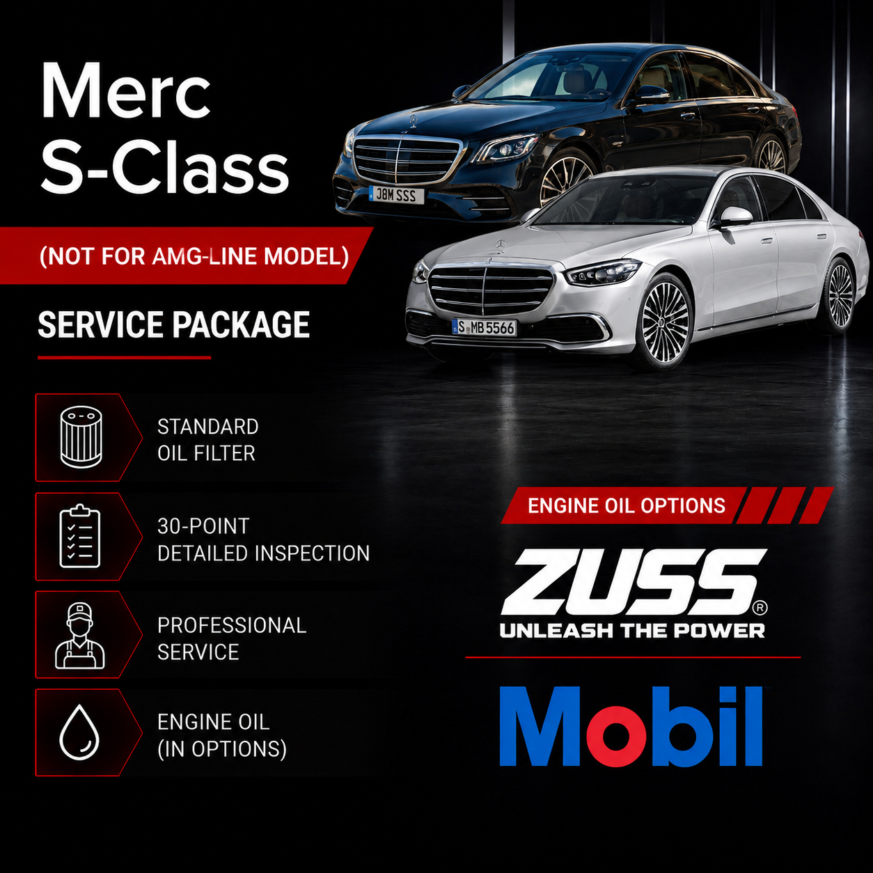 Merc S-Class Engine Oil Service Package - Include Oil Filter & Labour Fee